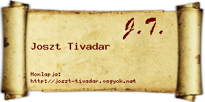 Joszt Tivadar névjegykártya